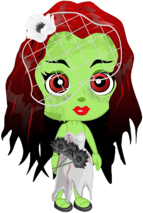 Zombie Girl Clip Art (357x519), Png Download