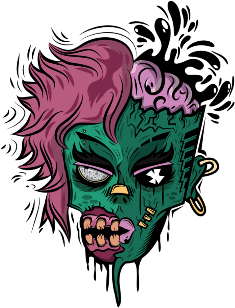 Zombie Girl Freetoedit 귀여운 Picsart Cute Kawaii Mimi - Illustration (1024x1024), Png Download