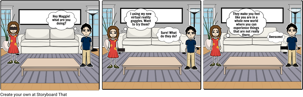 Virtual Reality - Cartoon (1164x385), Png Download