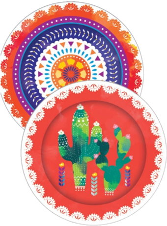 Mexican Fiesta Party Plates - Fiesta Paper Plates (365x480), Png Download