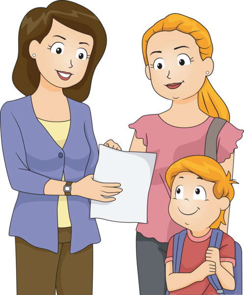 Conference Clipart Parent Teacher - Parent And Teacher Clip Art (497x600), Png Download