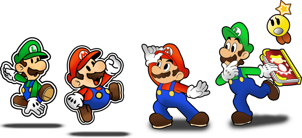 Dash, Jump And Glide Into “mario And Luigi Paper Jam” - Paper Mario 64 Luigi (1024x469), Png Download