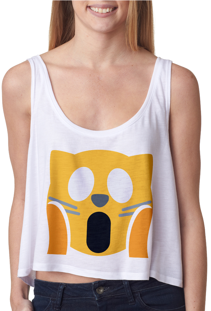 Shocked Cat Face Emoji Crop Top - Sexy Game Of Thrones Tops (1000x1000), Png Download