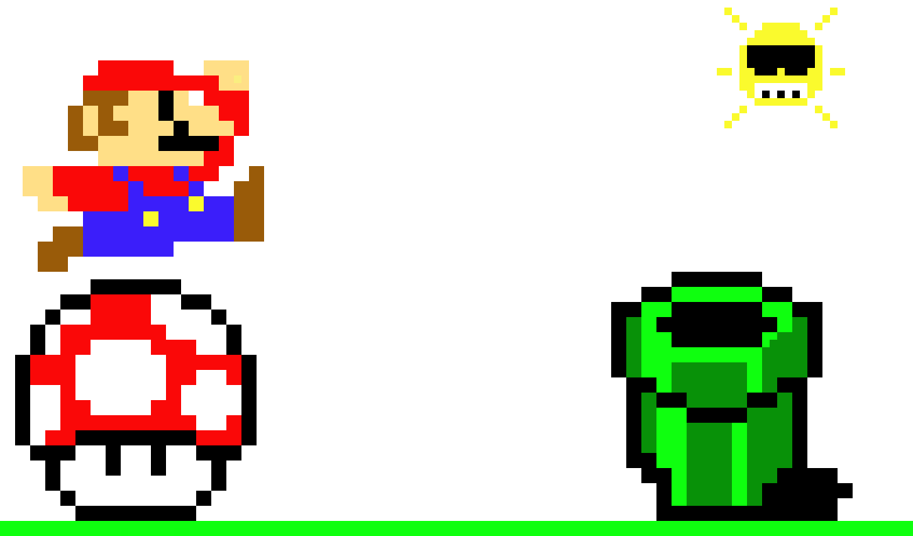 Mario Jumping Over Mario - Mario Jumping On Mushroom (1331x781), Png Download