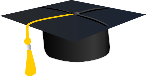 Toga Png - Graduation Cap With Orange Tassel (600x312), Png Download