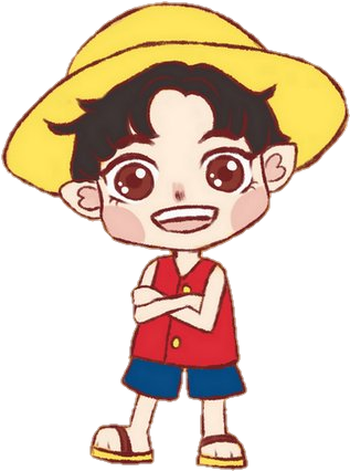 Chanyeol Luffy Fanart Png 💛 - Cartoon (451x600), Png Download