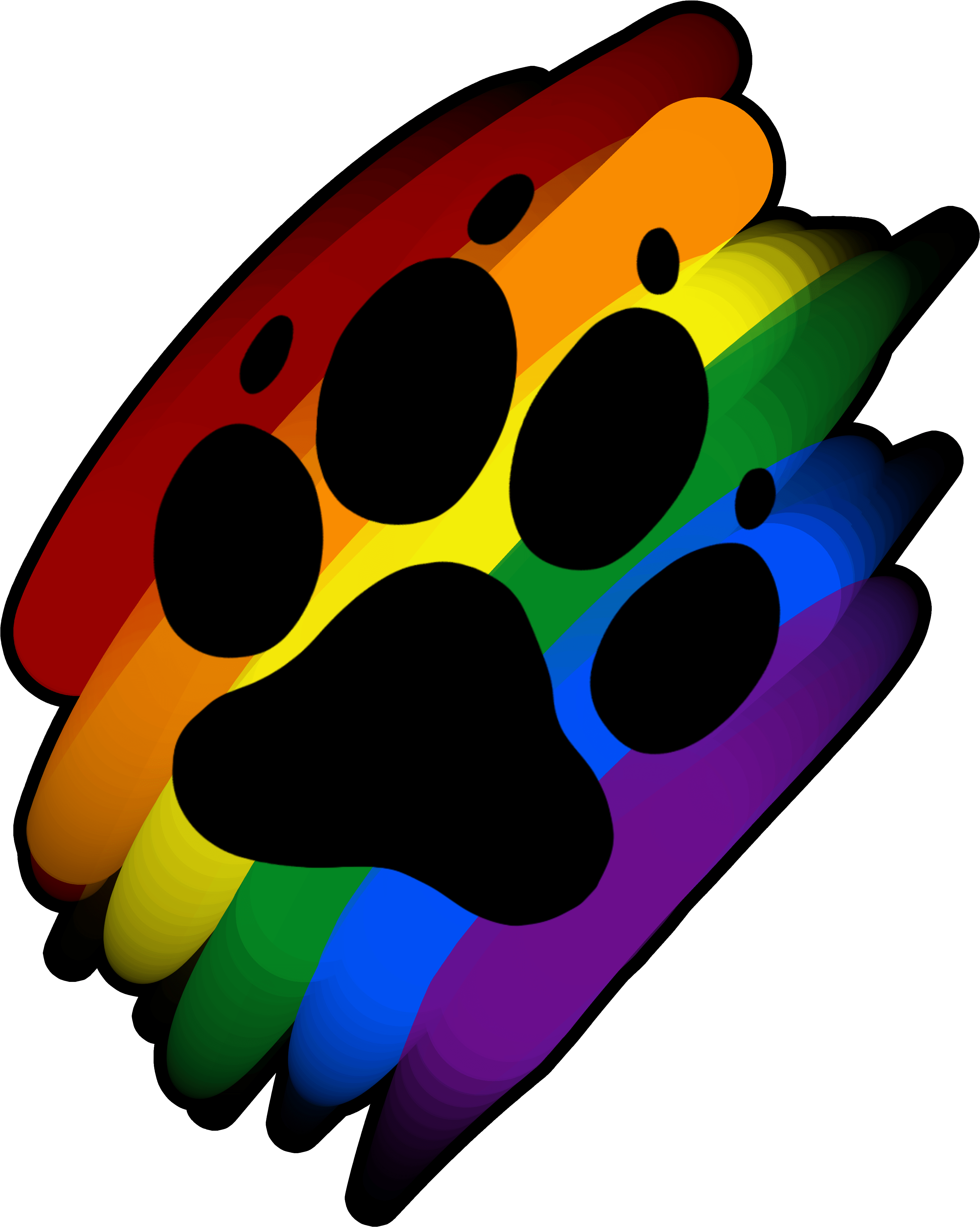 Rainbow Clipart Dog - Rainbow Dog Paw Print (3858x4822), Png Download