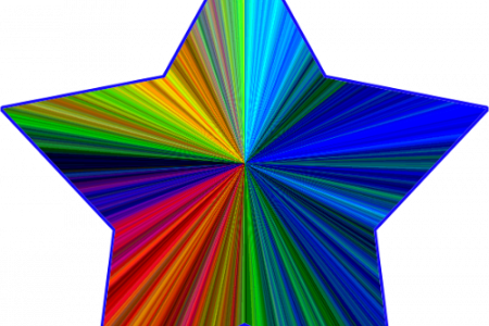 Rainbow Clipart Panda - Rainbow Star Clip Art (450x300), Png Download