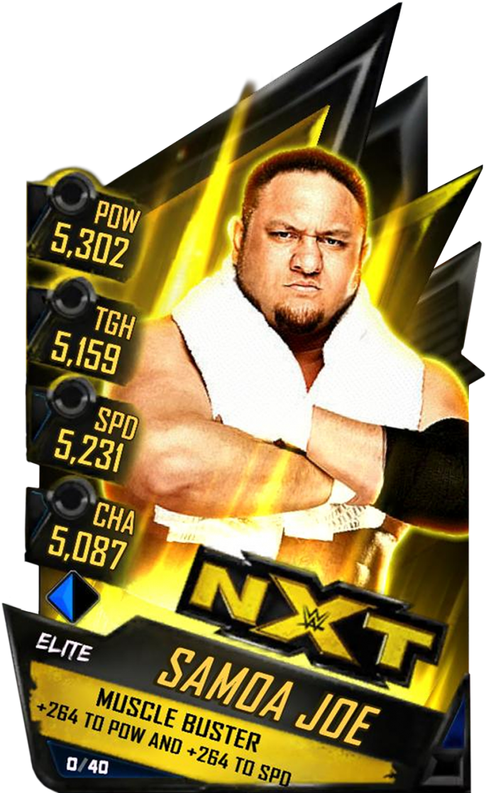 Supercard Samoajoe S3 Elite Nxt 9625 - Wwe Supercard Samoa Joe Elite (733x1158), Png Download