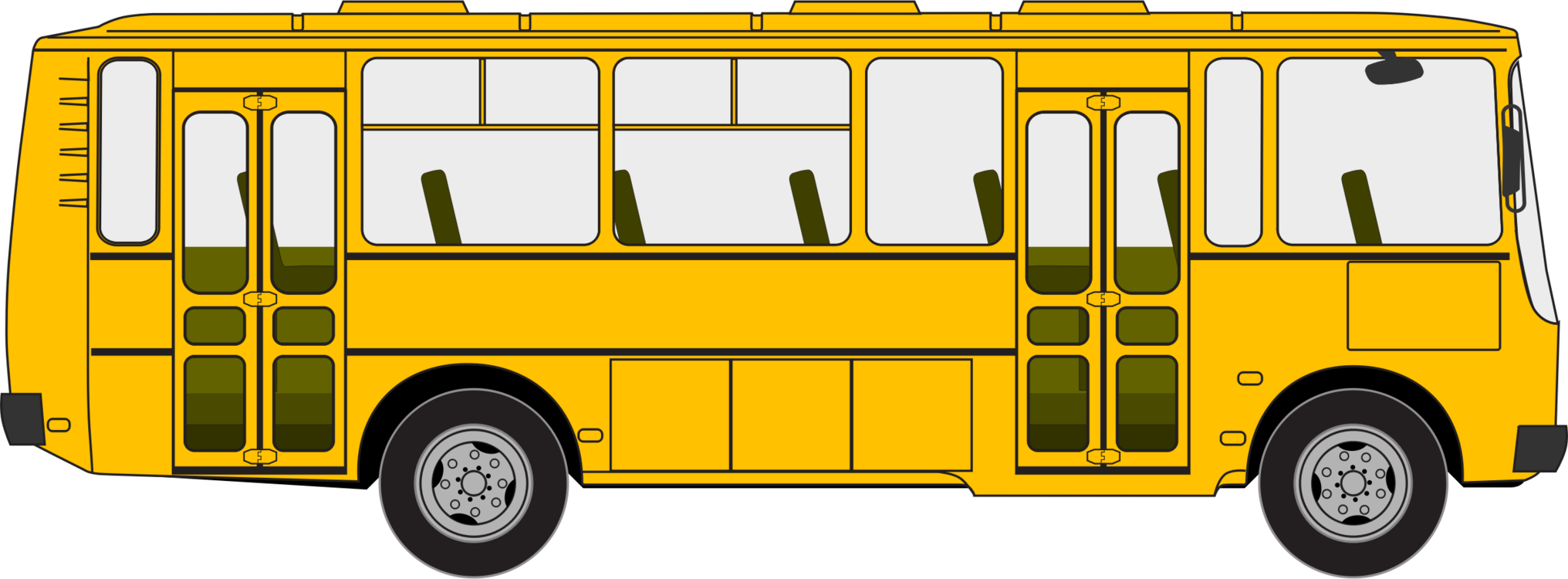 School Bus Creative Converting Tutu Much Fun Happy - Yellow Bus Clipart (2032x750), Png Download