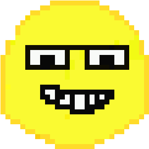 Nerd Emoji - Pixel Art Deadpool Logo (390x450), Png Download