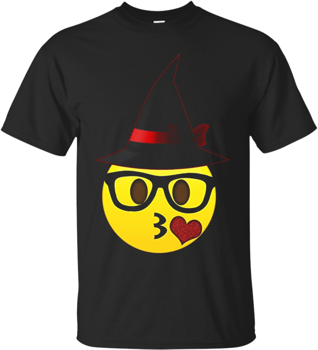 Nerd Emoji Witch Hat Halloween Tshirt For Girls And (1155x1155), Png Download