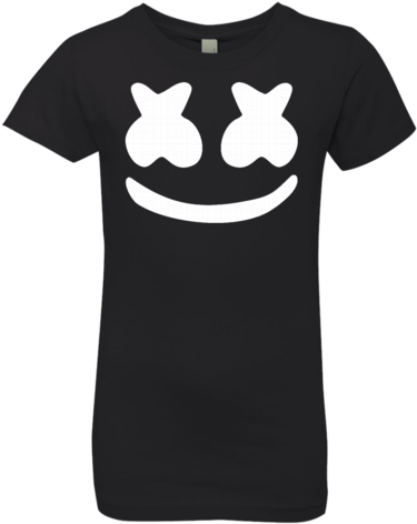 Marshmello Girls' Princess T Shirt Black / Yxs T Shirts - Black Marshmallow T Shirt (480x480), Png Download