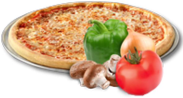 Garden Vegetable Pizza - Mushroom And Pepper Pizza (600x600), Png Download