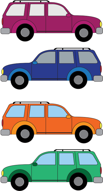 Suv Cars Cartoon Clipart Png For Web (464x600), Png Download