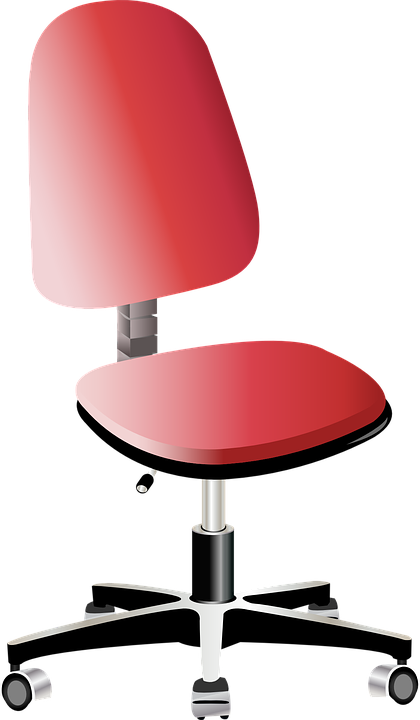 Swivel Chair Work Office - Vector Office Chair Png (420x720), Png Download