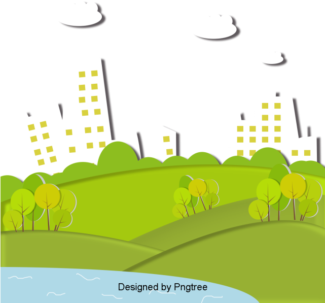 Beautiful, Cartoon, Lovely, Flat, Hand-painted, City - Building (640x640), Png Download
