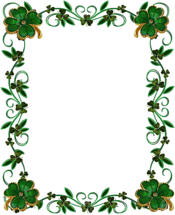 Green Floral Border Png Photo - Border Design Green Leaves (600x734), Png Download