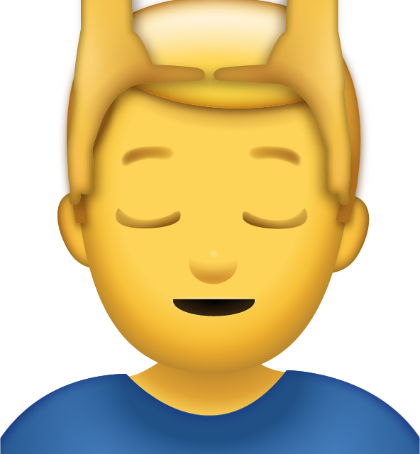 Man Getting Massage Iphone Emoji Jpg - Head Massage Emoji Png (592x640), Png Download