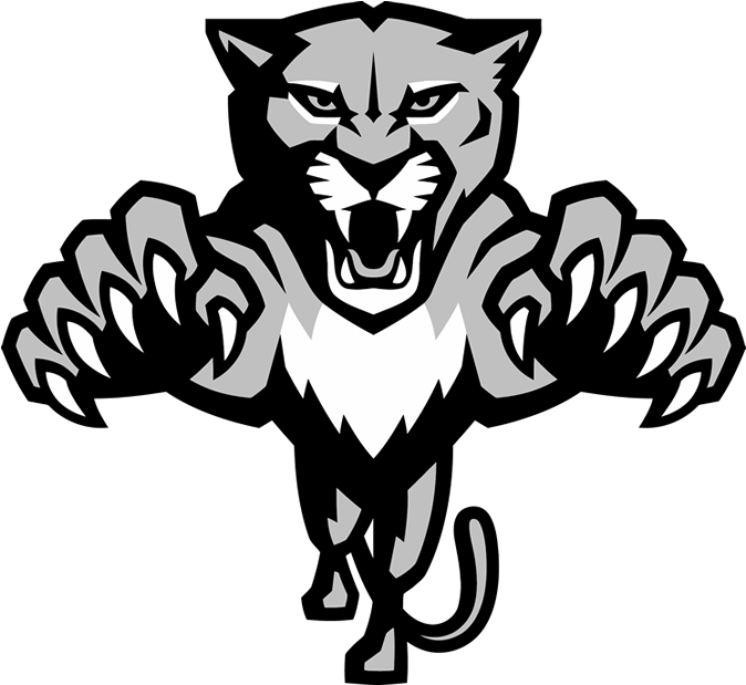 Florida Panthers Logo Black And White (676x684), Png Download
