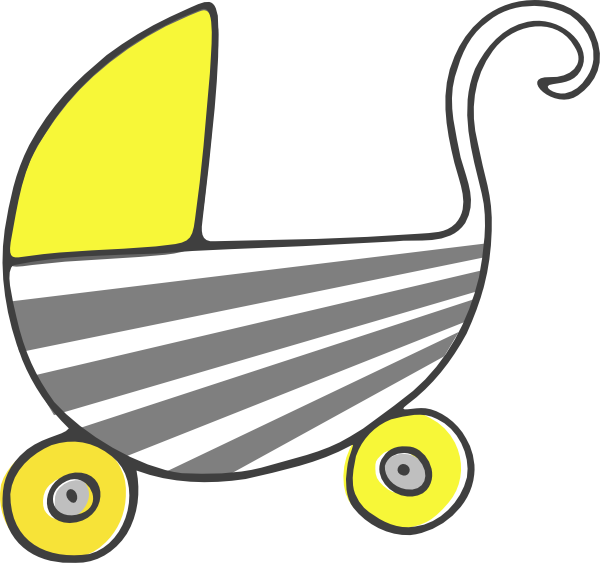 How To Set Use Gray Yellow Stroller Clipart (600x563), Png Download