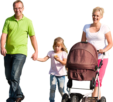 Baby Stroller Hire Gran Canaria - Woman With Stroller Png (390x351), Png Download