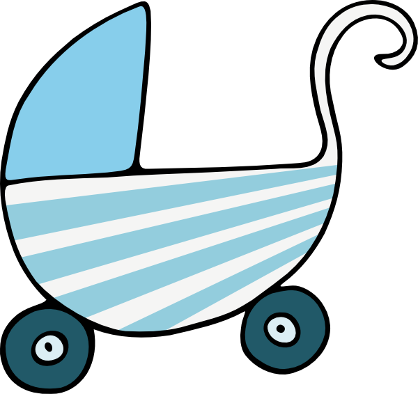 Blue Stroller Svg Clip Arts 600 X 566 Px (600x566), Png Download