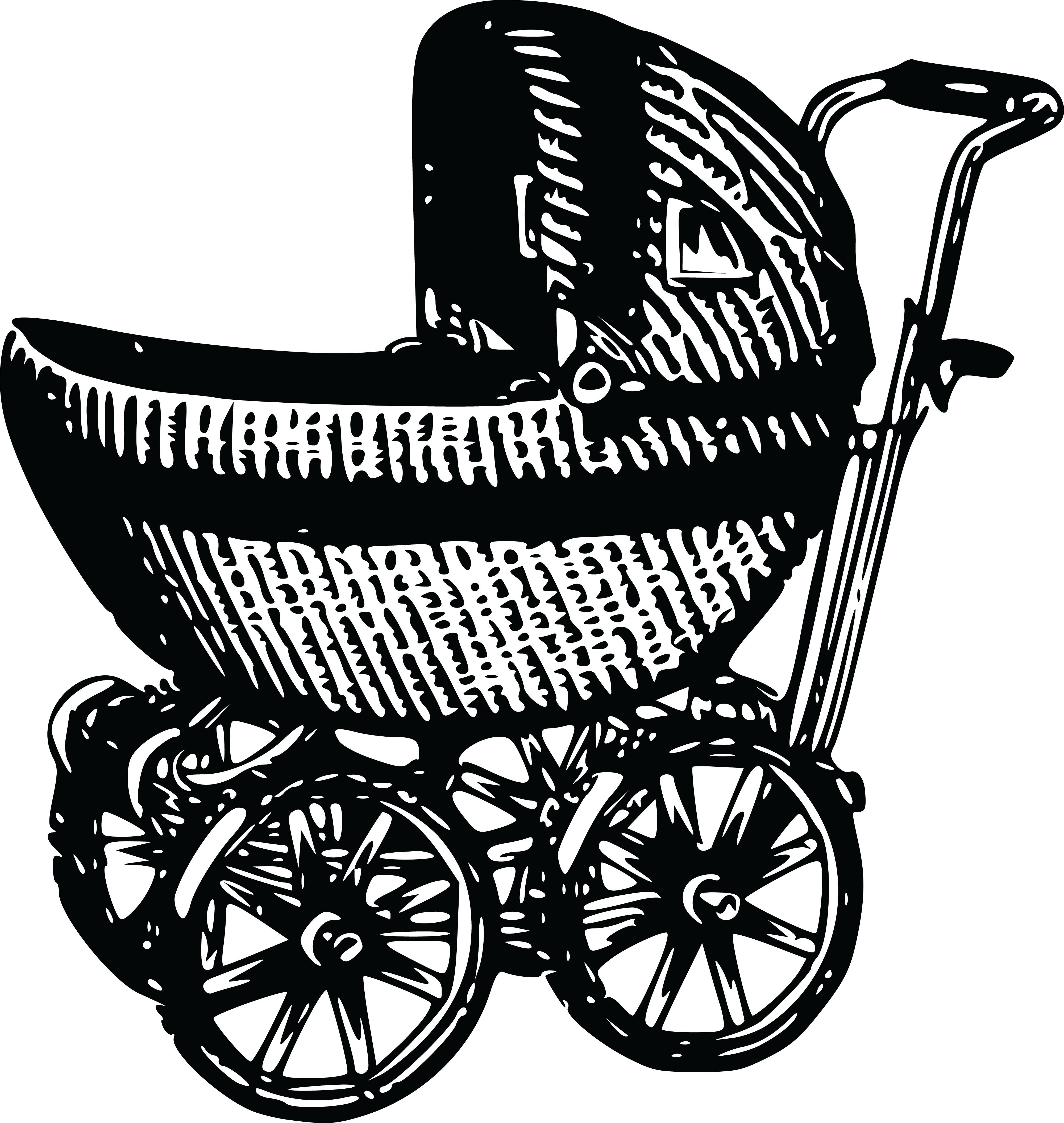 , , - Vintage Baby Carriage Transparent (4000x4220), Png Download