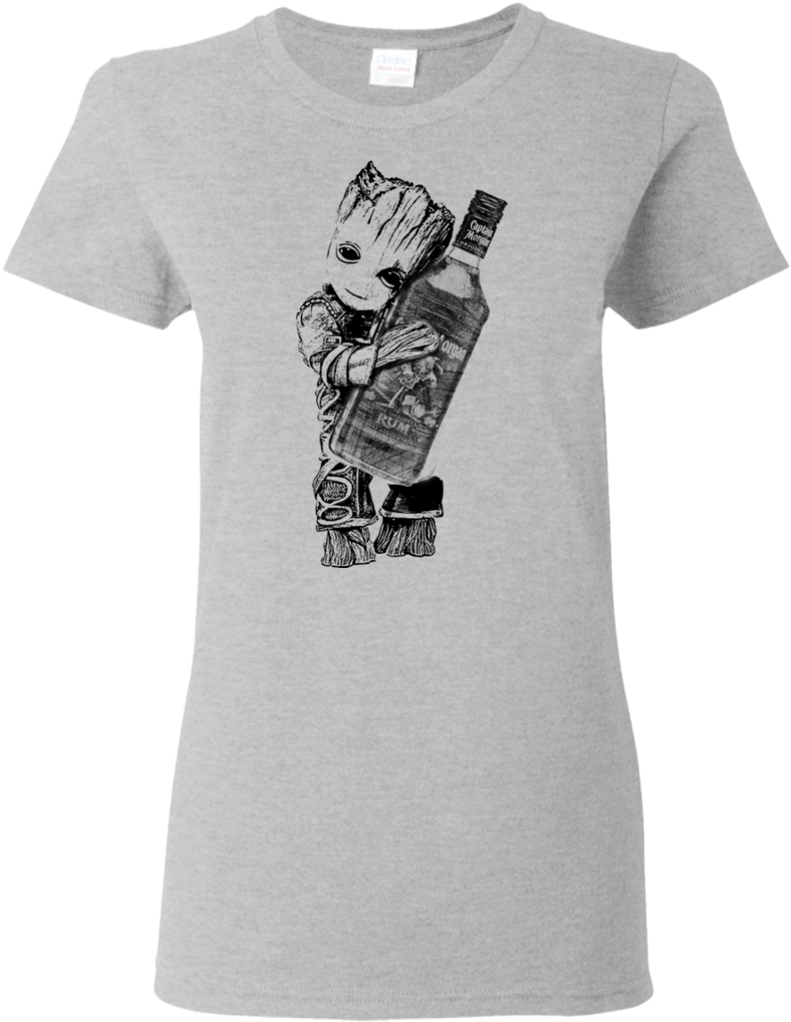 Baby Groot Loves Captain Morgan Rum T Shirt Hoodie - Baby Groot Jamison (1155x1155), Png Download