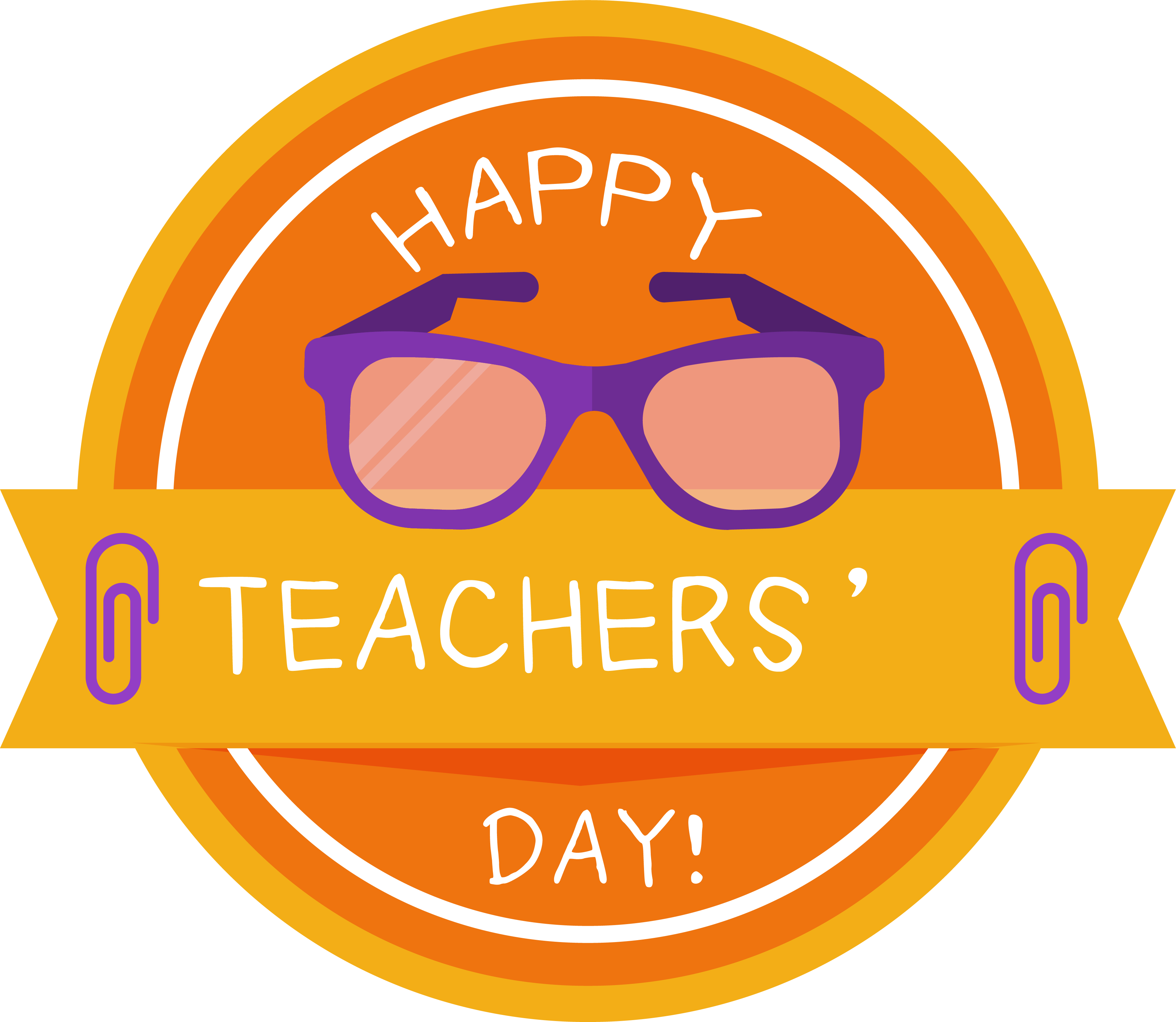 Goggles Clipart Teacher - Teachers Day Logo Png (3663x3184), Png Download