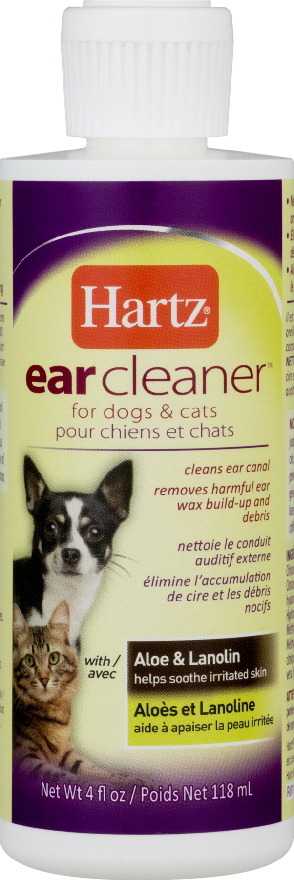 Hartz Ear Cleaner For Dogs & Cats With Aloe & Lanolin, - Hartz Ear Cleaner For Dogs And Cats 118ml (1800x1800), Png Download