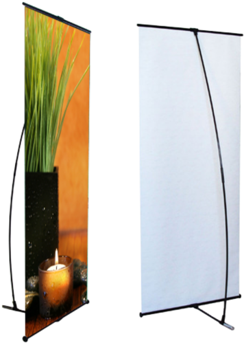 Silver L Banner Standee, Size - L Banner Stand (500x500), Png Download