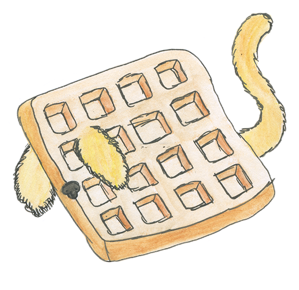 A Waffle With Dog Ears And A Tail - Dog Ears (800x600), Png Download