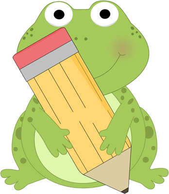 School Frog Clipart - Frog School Clip Art (348x400), Png Download