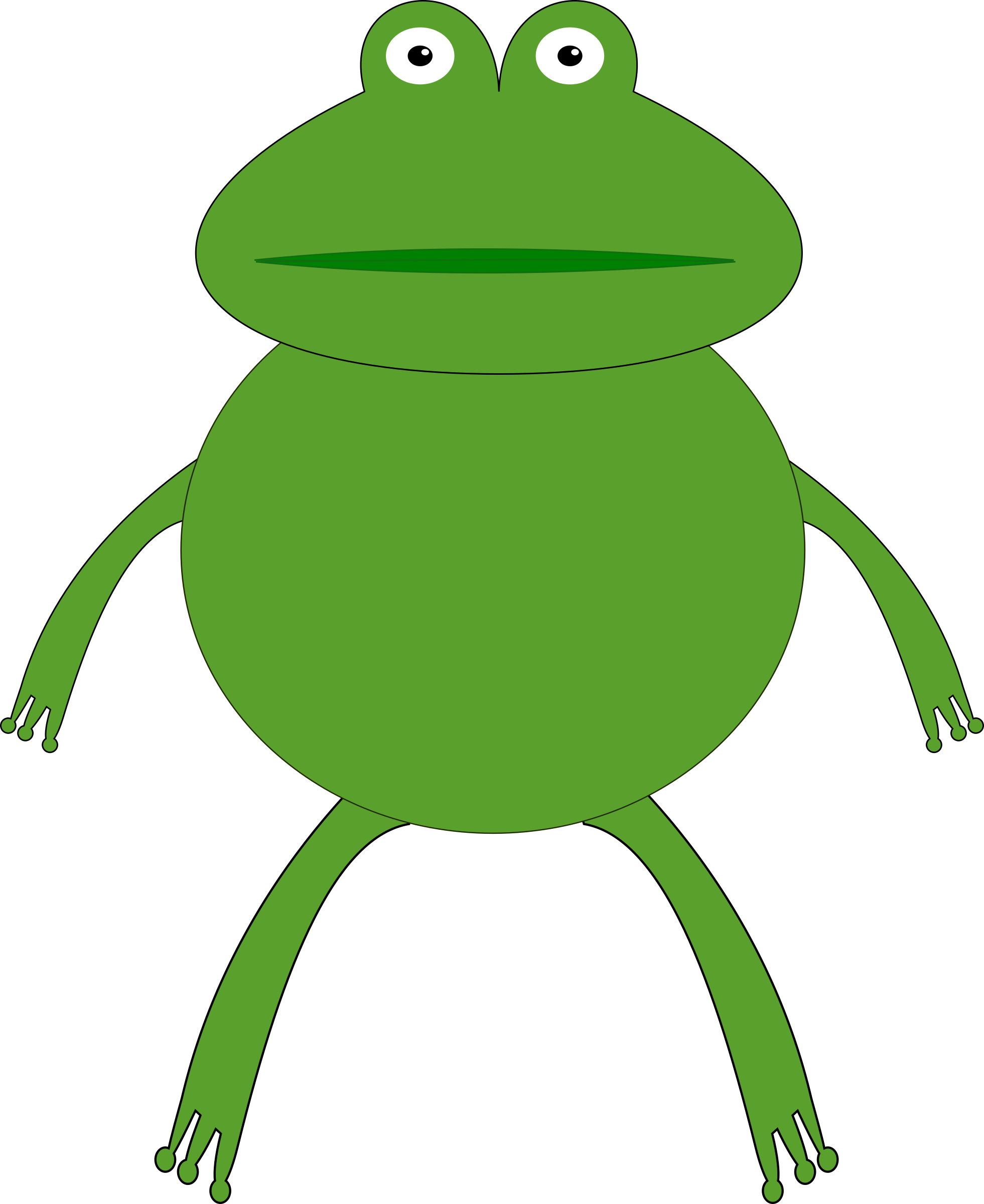 Frog Clipart Froggy - Frog Green Clipart (1961x2400), Png Download