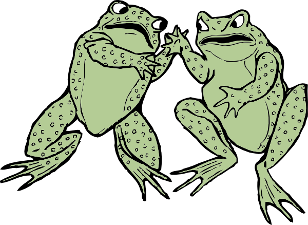 Green Frog Clipart Two Frog - Two Frog Clipart (600x438), Png Download
