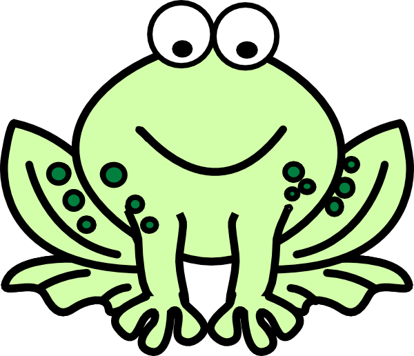 Animated - Black And White Frog Clip Art (600x516), Png Download