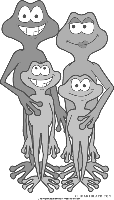 Frog Clipartblack Com Animal Free Black White - Frog Familyclipart (391x686), Png Download