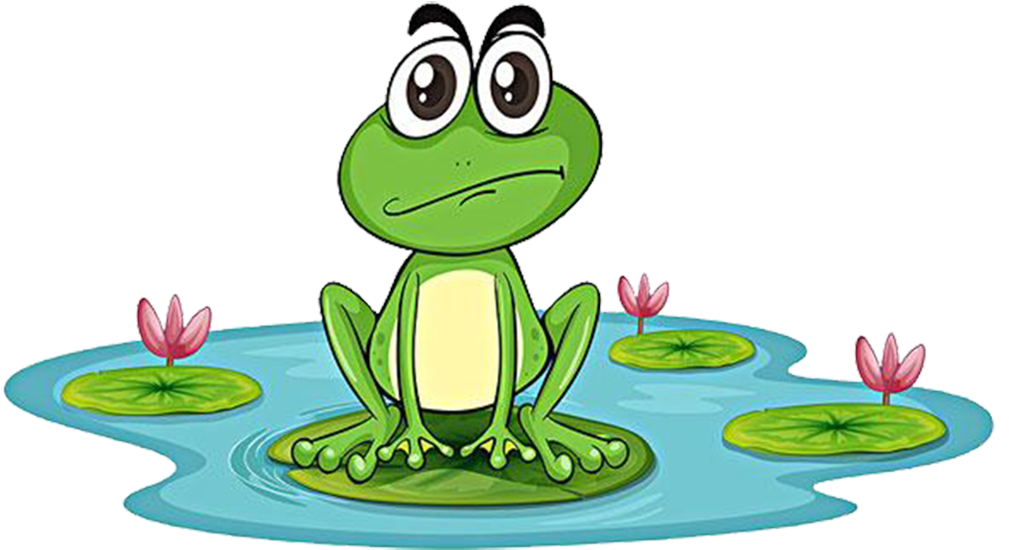 Edible Frog Pond Clip Art - Frog In Water Drawing (1026x583), Png Download