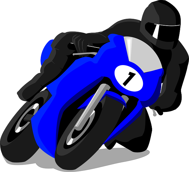 Motorcycle, Racing, Race, Bike, Blue, Action, Sports - Motorcycle Racer Clipart (640x584), Png Download