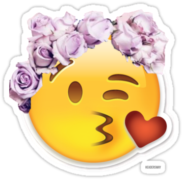 Kiss Emoji Png Kiss Emoji Flower Crown - Flower Crown Overlay (375x360), Png Download