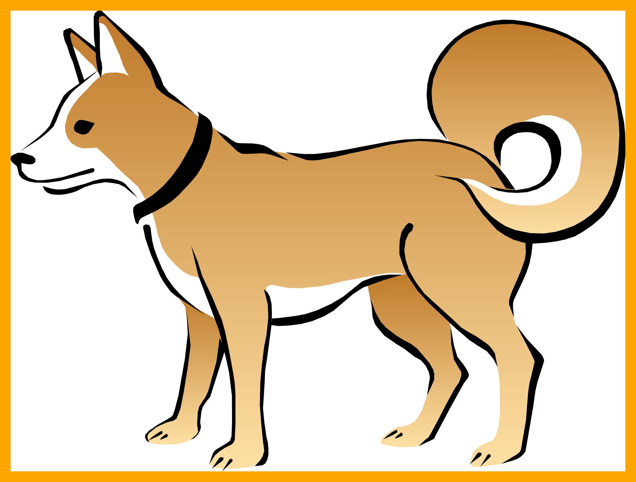 The Best Cute Dog At Doghouse In Garden Illustration - Dog Clipart Png Black And White (2047x1551), Png Download