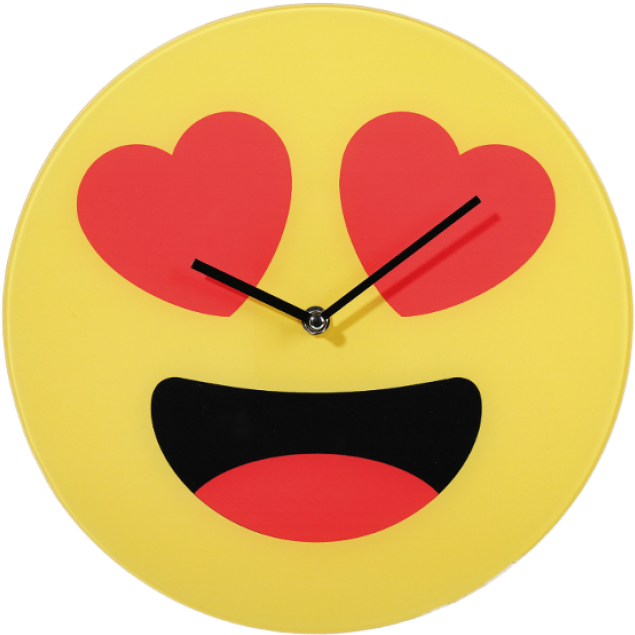 Wall Clock Emoji Love - Bigbuy Emoticon Hearts Wall Clock (687x744), Png Download
