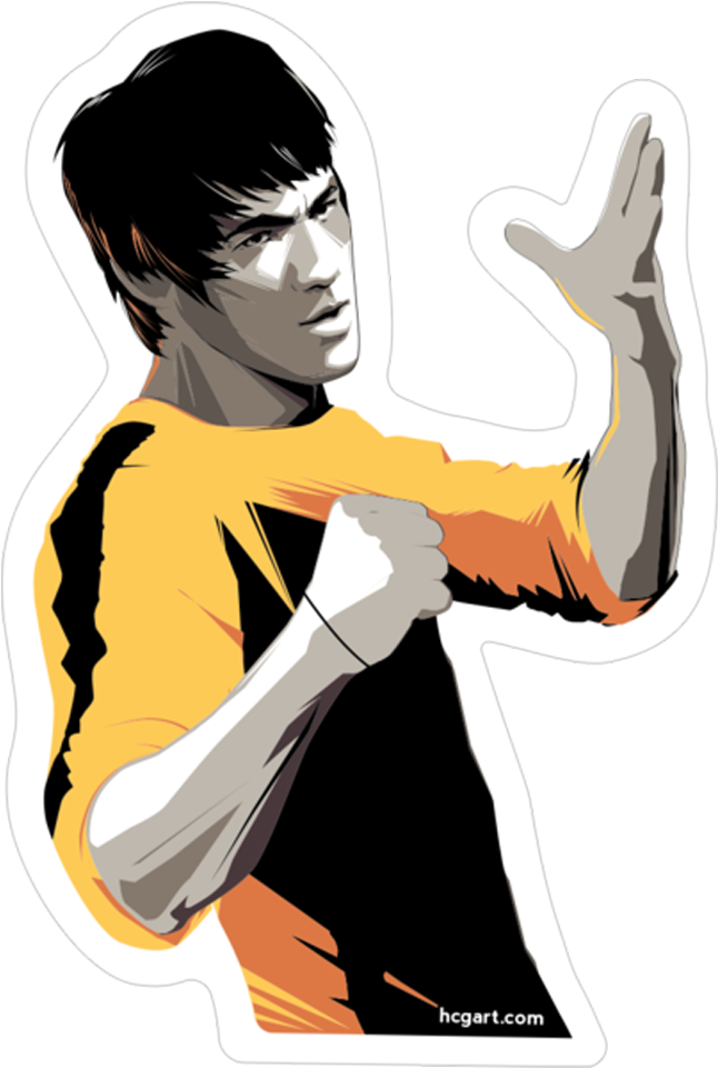 "lee" Sticker By Craig Drake - Craig Drake Bruce Lee (1000x1000), Png Download