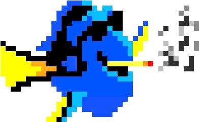 Dank Dory - Dory 8 Bit Art (530x380), Png Download