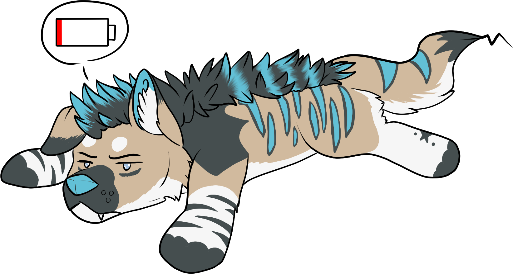 Still Stuck In Low Battery - Cartoon (1808x1138), Png Download