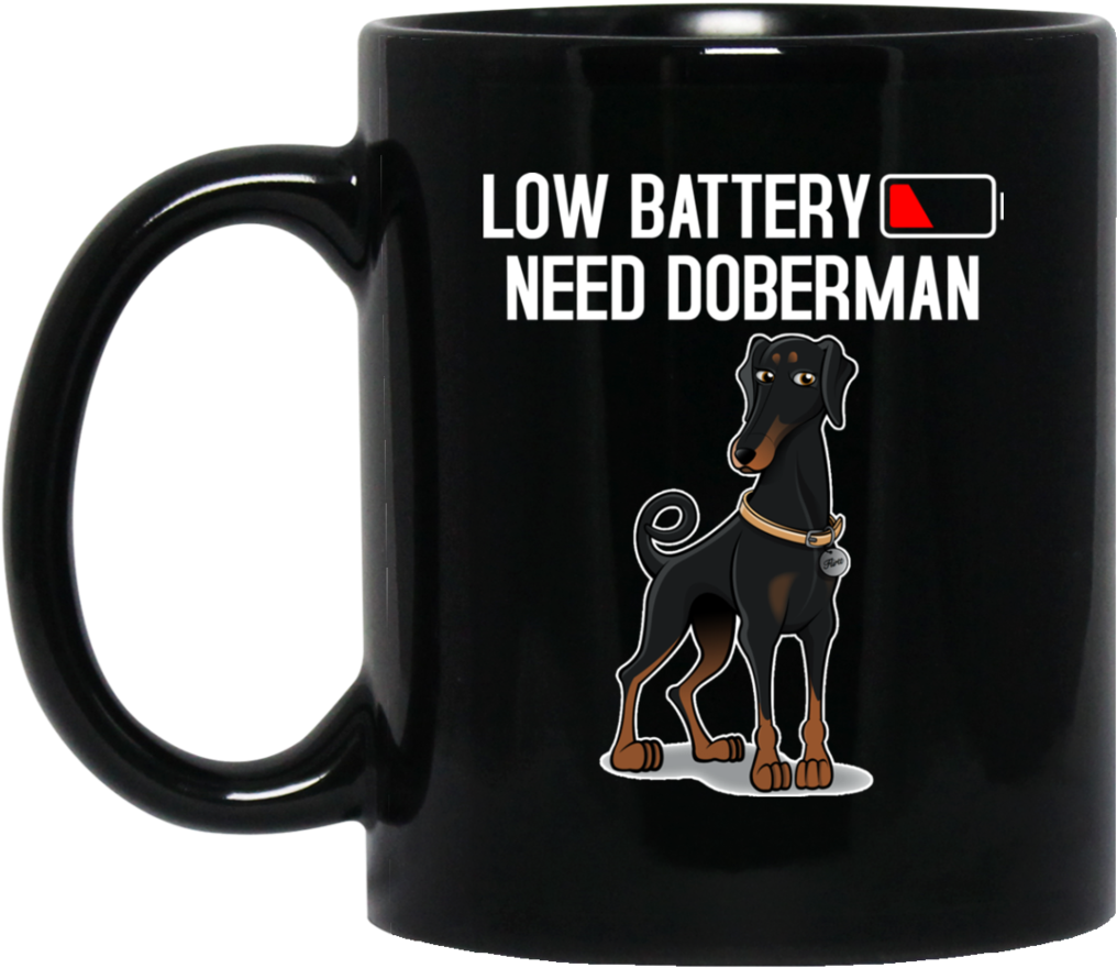 Low Battery Need Doberman Mugs (1024x1024), Png Download