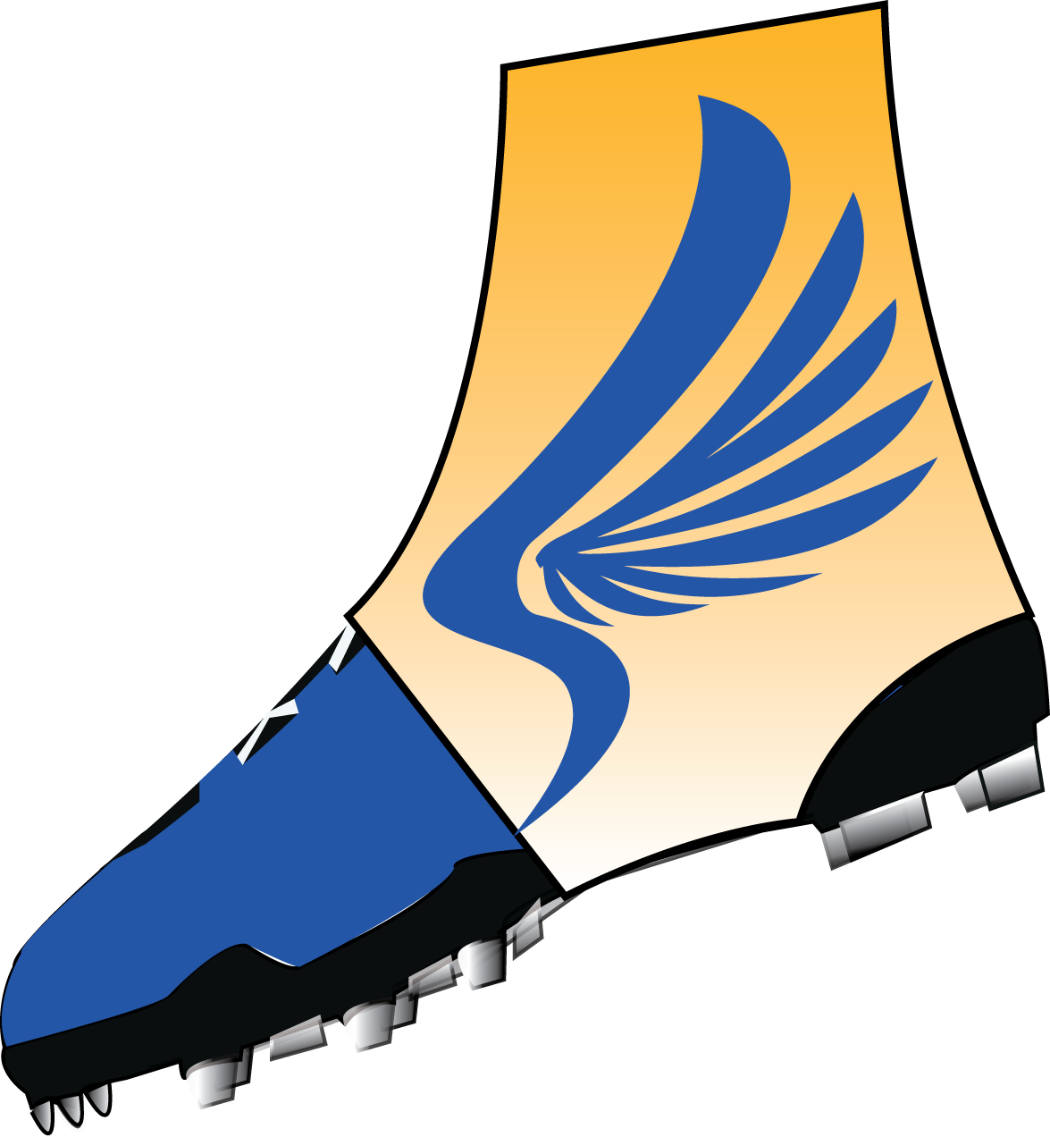 Yellow Gold And Royal Blue Wings - Navy Blue (1175x1272), Png Download