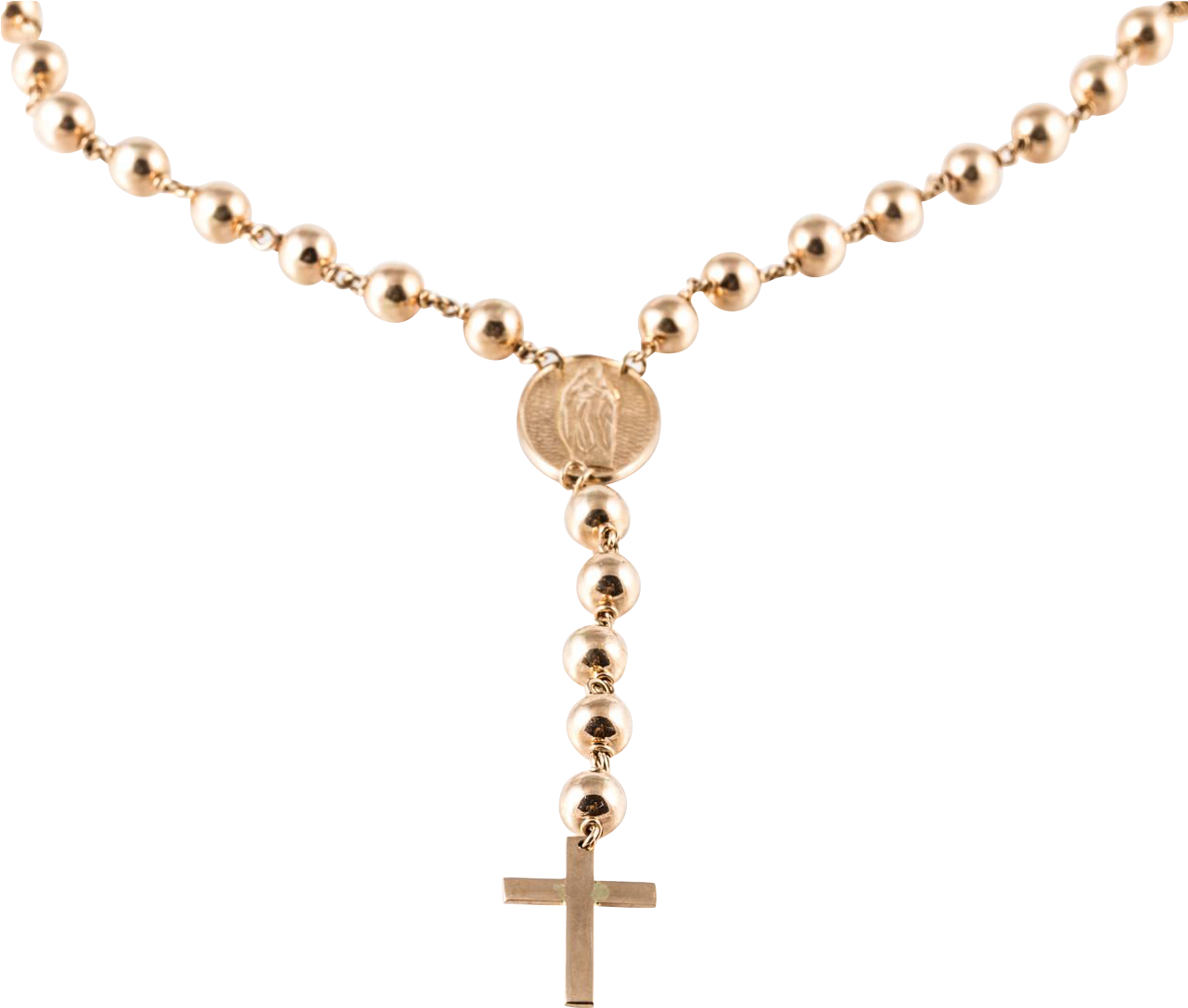 Rosary Necklace Png - Gold Rosary Necklace (1280x1280), Png Download