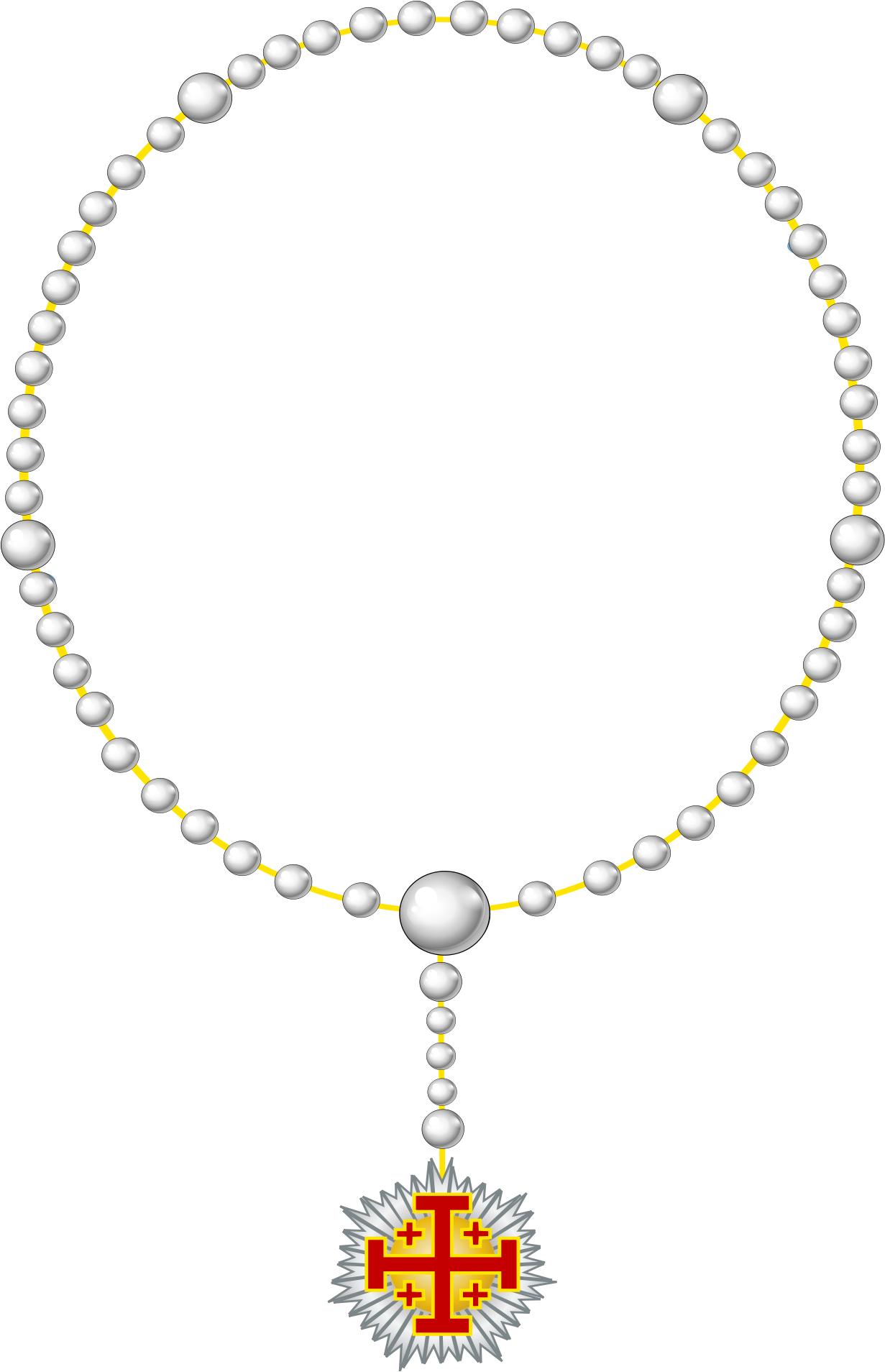 Herardic Rosary Of The Order Of The Holy Sepulcher - Chain (1126x1074), Png Download